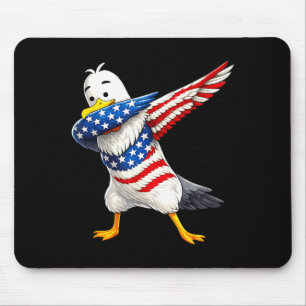 Funny dabbing seagull usa flag patriotic bird mouse pad