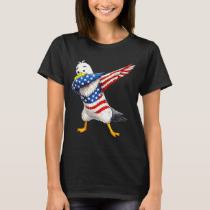 Funny dabbing seagull usa flag patriotic bird T-Shirt