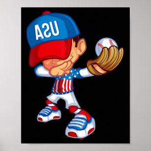 Funny Dabbing Sell Player Pitcher Catcher 4th Of J Poster
