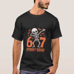 Funny Dabbing Skeleton Halloween Spooky Squad T-Shirt