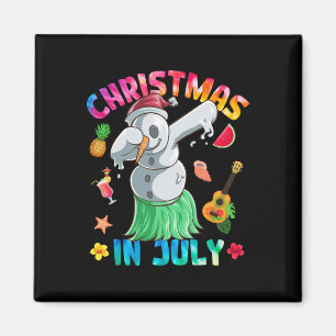 Funny Dabbing Snowman Christmas In July Tie Dye Su Magnet