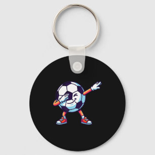 Funny Dabbing Soccer Ball Cartoon Sport Gift Kids  Key Ring