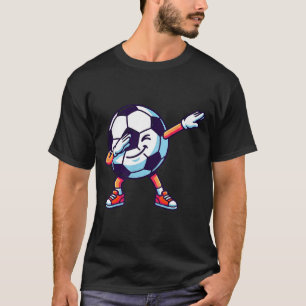 Funny Dabbing Soccer Ball Cartoon Sport Gift Kids T-Shirt
