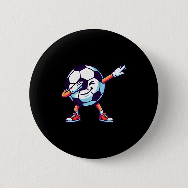 Funny Dabbing Soccer Ball Cartoon Srt Gift Kids Bo 6 Cm Round Badge (Front)