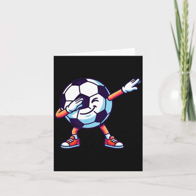 Funny Dabbing Soccer Ball Cartoon Srt Gift Kids Bo Card (Front)