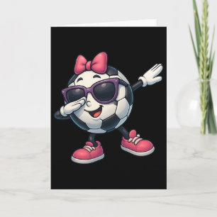 Funny Dabbing Soccer Ll Girl Tee For Kids Youth Fa Card