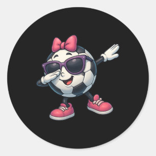 Funny Dabbing Soccer Ll Girl Tee For Kids Youth Fa Classic Round Sticker