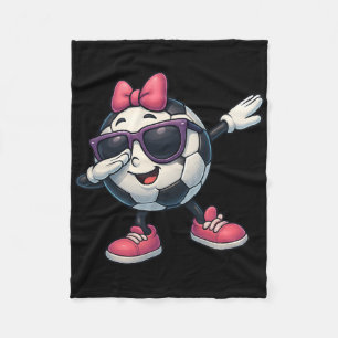 Funny Dabbing Soccer Ll Girl Tee For Kids Youth Fa Fleece Blanket