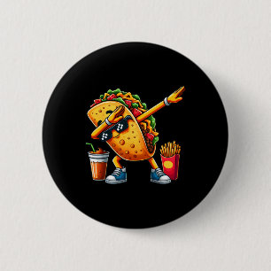 Funny Dabbing Taco Cinco De Mayo Boys Men Mexican 6 Cm Round Badge