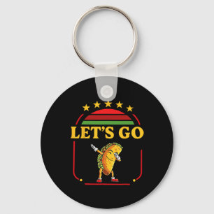 Funny Dabbing Taco Let's Go Taco 3 Key Ring