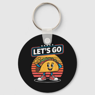 Funny Dabbing Taco Let's Go Trump Chickens Retro S Key Ring