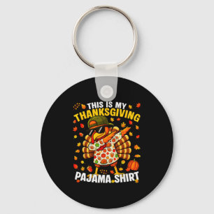 Funny Dabbing Turkey Thanksgiving Pajamas Pjs Srts Key Ring