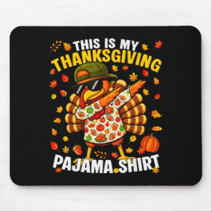 Funny Dabbing Turkey Thanksgiving Pajamas Pjs Srts Mouse Pad