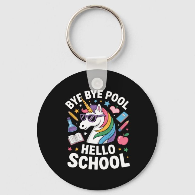 Funny Dabbing Unicorn For Happy First Day Of Key Ring (Front)
