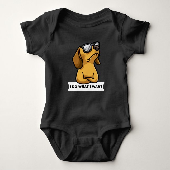 Funny Dachhund dog funny Gift Idea Baby Bodysuit (Front)