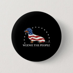 Funny Dachshund 4th Of July Weenie The People Amer 6 Cm Round Badge