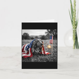 Funny Dachshund Aamerican Usa Flag 250 Years 4th Card