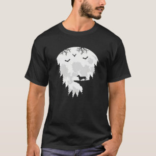 Funny Dachshund And Moon Halloween Dog For Dachshu T-Shirt