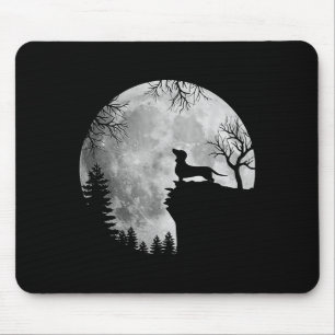 Funny Dachshund And Moon Halloween Dog Lover Costu Mouse Pad