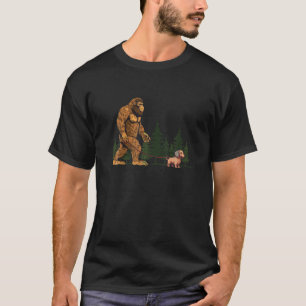Funny Dachshund Bigfoot Dog Walking Dog Mum Dad Ki T-Shirt