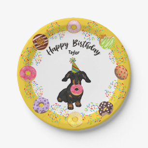 Funny Dachshund Birthday Party Paper Plate