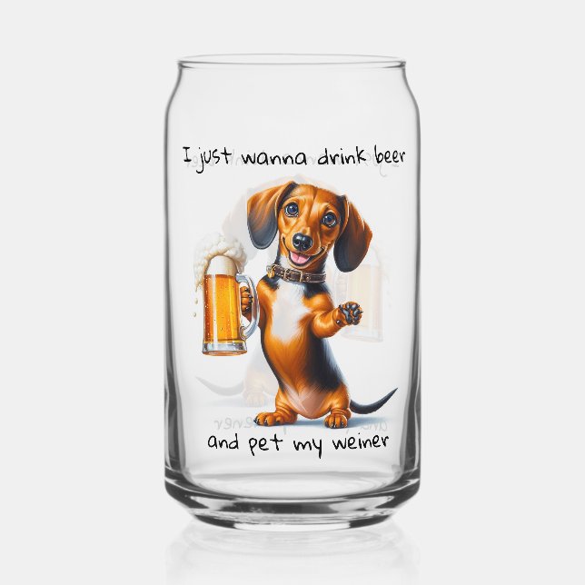 Funny Dachshund Can Glass (Back)