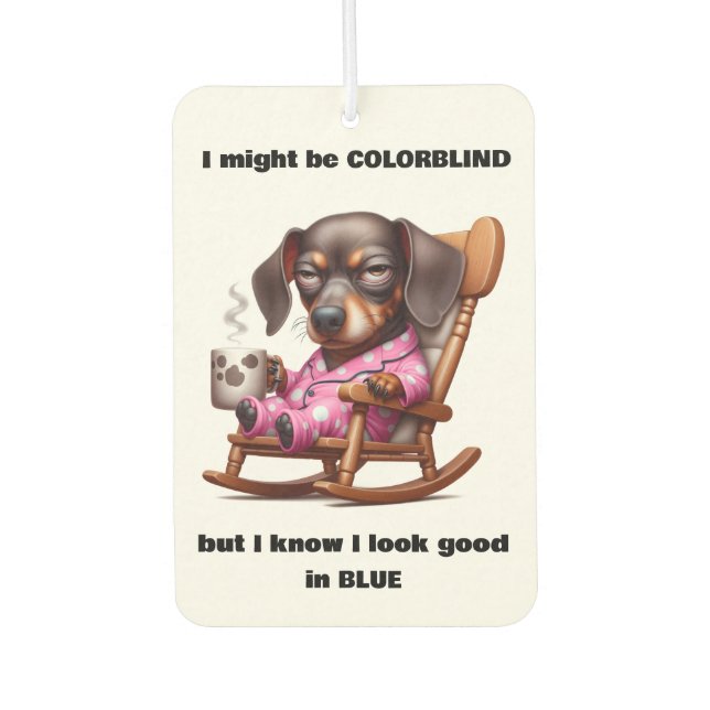 FUNNY DACHSHUND  CAR AIR FRESHENER (Front)