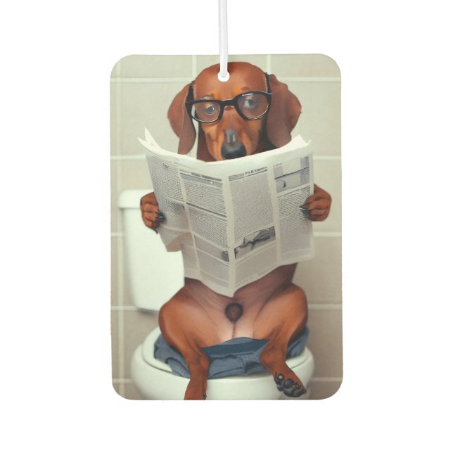 Funny Dachshund  Car Air Freshener (Front)