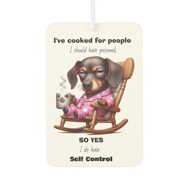 FUNNY DACHSHUND  CAR AIR FRESHENER (Front)