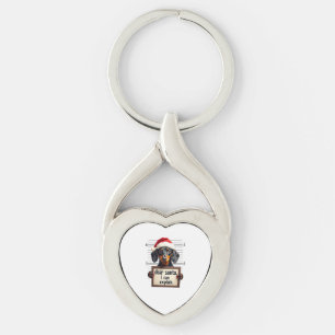 Funny Dachshund Christmas Dear Santa I Can Explain Key Ring