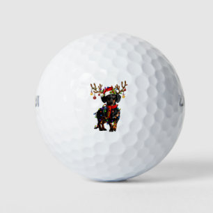 Funny Dachshund Christmas Reindeer Christmas Light Golf Balls