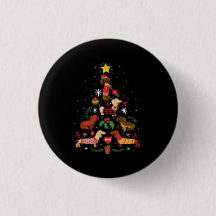 Funny Dachshund Christmas Tree 3 Cm Round Badge