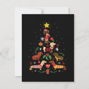 Funny Dachshund Christmas Tree Card