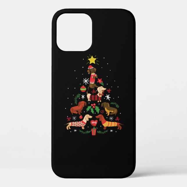 Funny Dachshund Christmas Tree Case-Mate iPhone Case (Back)