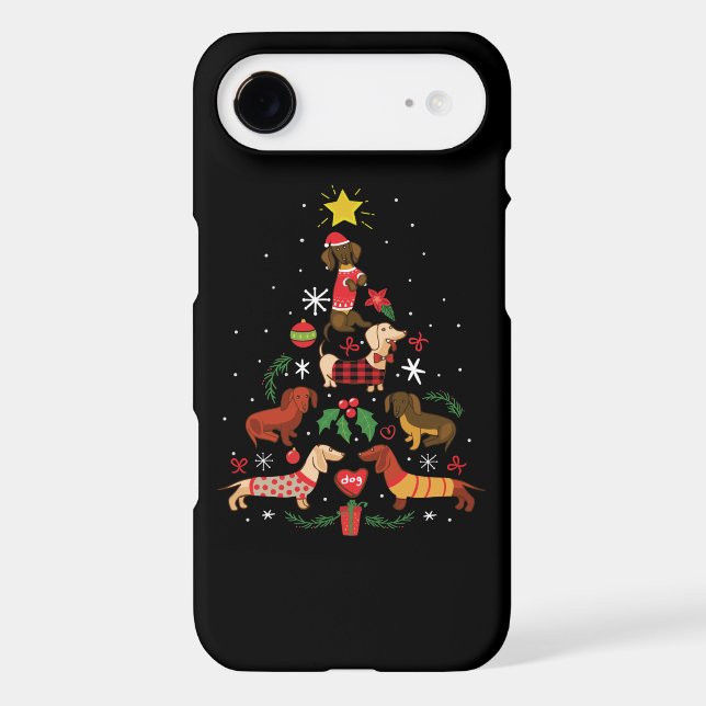 Funny Dachshund Christmas Tree Case-Mate iPhone Case (Back)