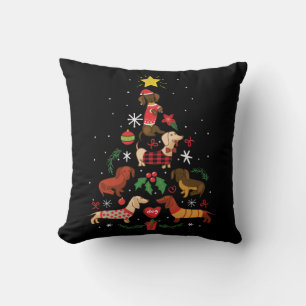 Funny Dachshund Christmas Tree Cushion