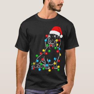 Funny Dachshund Christmas Tree Lights Led Dog Doxi T-Shirt