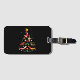 Funny Dachshund Christmas Tree Luggage Tag