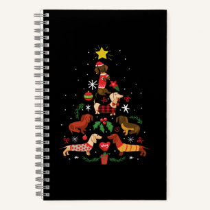 Funny Dachshund Christmas Tree Notebook