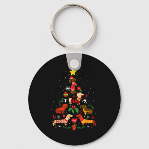 Funny Dachshund Christmas Tree Ornament Decor Gift Key Ring