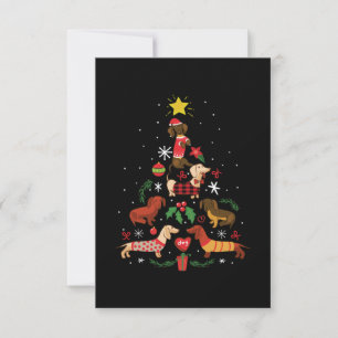 Funny Dachshund Christmas Tree Thank You Card