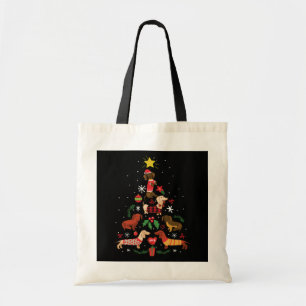 Funny Dachshund Christmas Tree Tote Bag