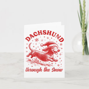 Funny Dachshund Christmas Wiener Dog Cute Doxie Lo Card