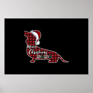 Funny Dachshund Dog Christmas Poster