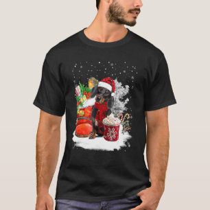 Funny Dachshund Dog Christmas Shoe Santa Hat Xmas T-Shirt