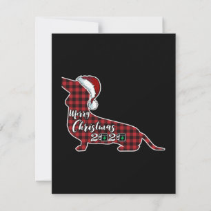 Funny Dachshund Dog Christmas Thank You Card
