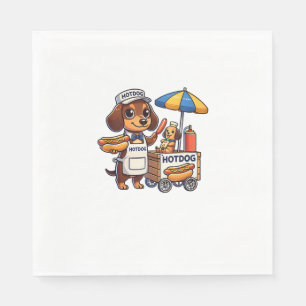 Funny Dachshund Dog Doxie Sausage Hotdog Sandwich  Napkin