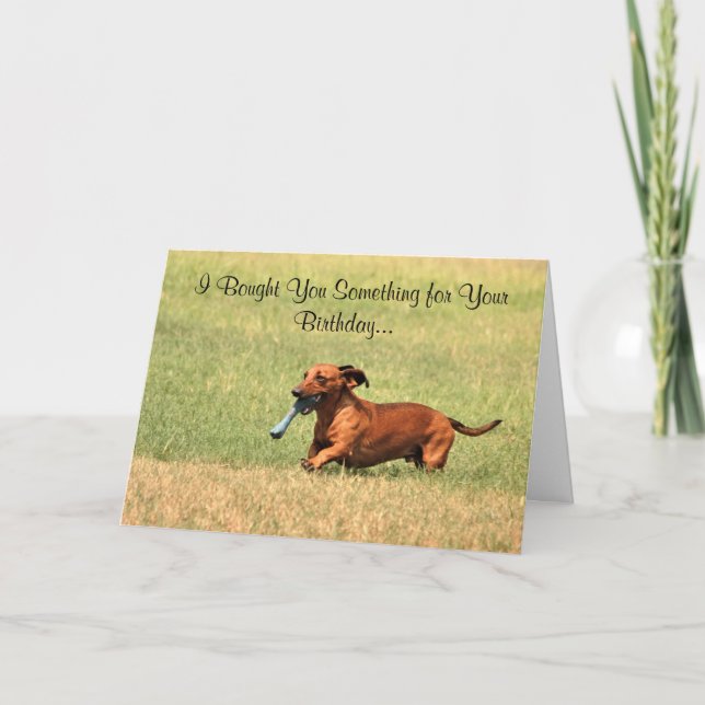 Funny Dachshund dog Happy Birthday card. Card (Front)