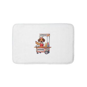 Funny Dachshund Dog Hotdog Sandwich Weenie Sausage Bath Mat