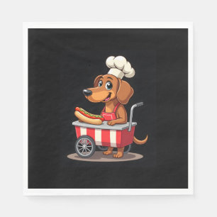 Funny Dachshund Dog Hotdog Sandwich Weenie Sausage Napkin